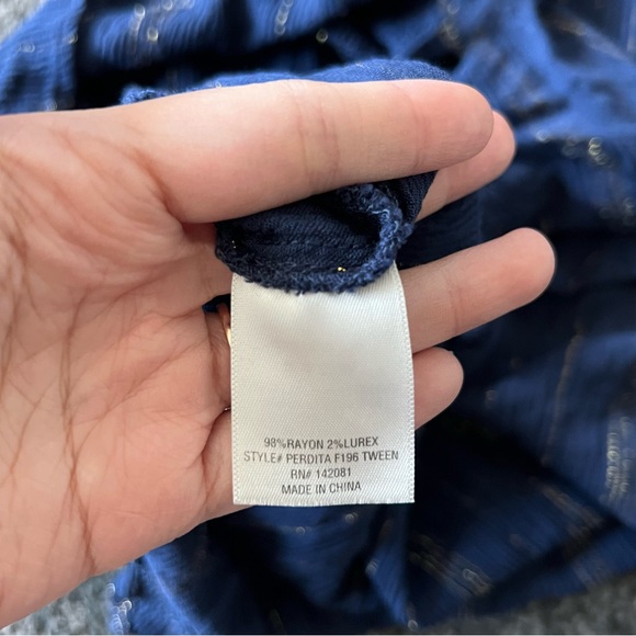 blue rain smocked high low dress - Picture 5 of 8